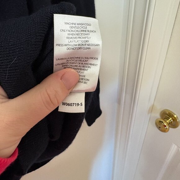 Ibex Merino Wool V Neck Sweater Merino Wool Size L Navy Blue - Picture 7 of 11